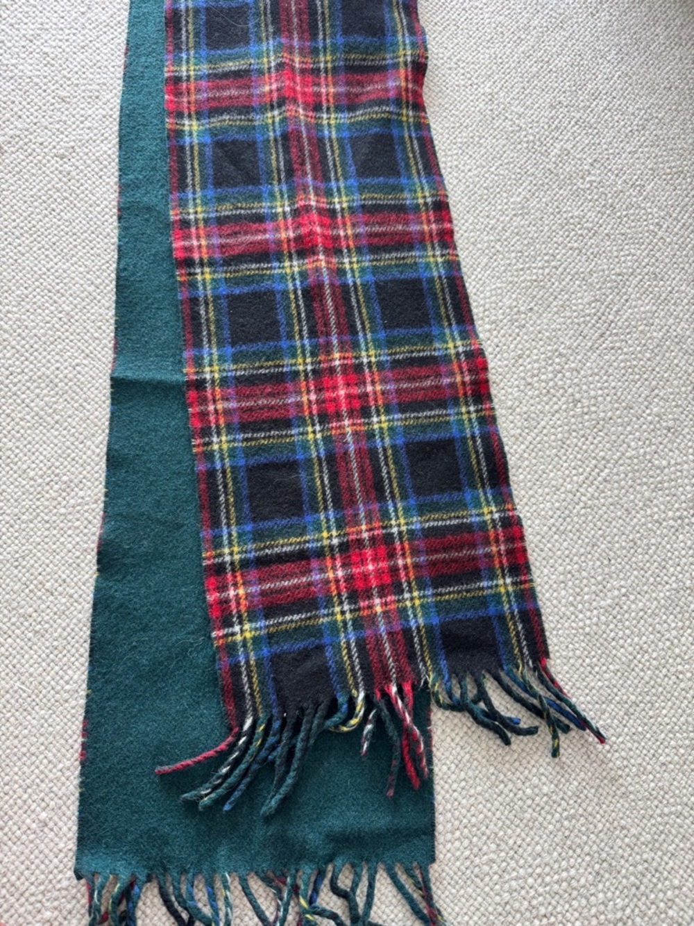 Polo by Ralph Lauren Teal Wool Scarf with Navy Label